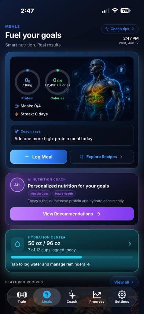 Meals — 2ND PRIME AI app screenshot