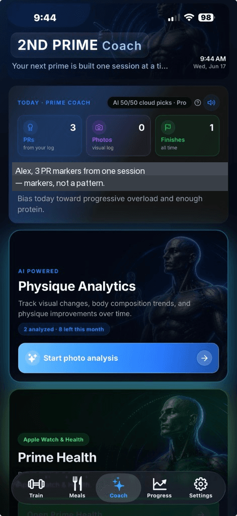 Coach — 2ND PRIME AI app screenshot