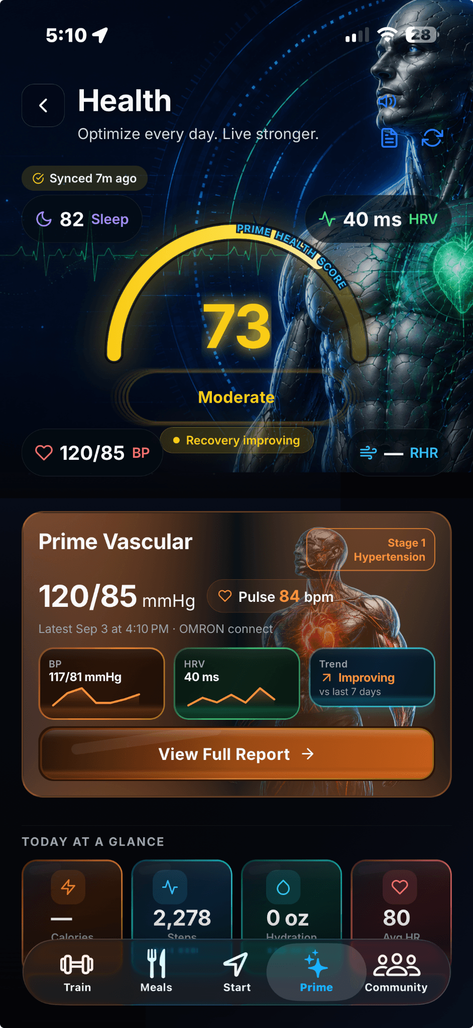 PRIME HEALTH screen