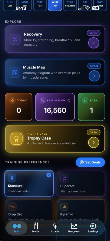 Superset builder and training preferences — 2ND PRIME AI